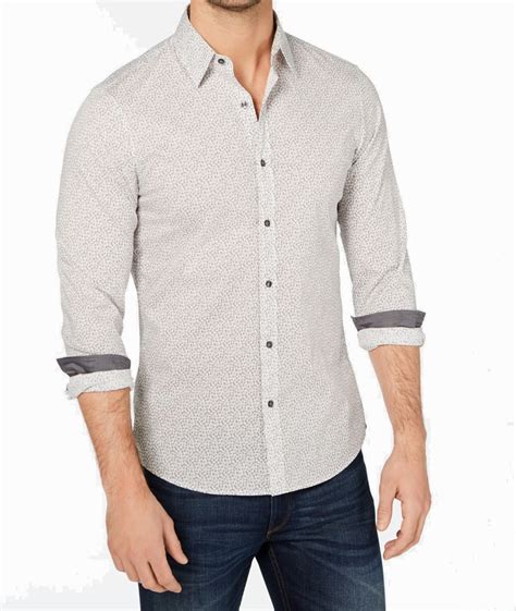 michael kors denim shirt mens|Michael Kors men's stretch shirt.